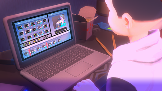 A youtuber's computer while editing recorded content.